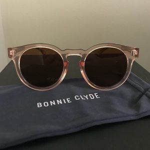 Bonnie Clyde The Hill Clear Pink Tinted Sunglasses